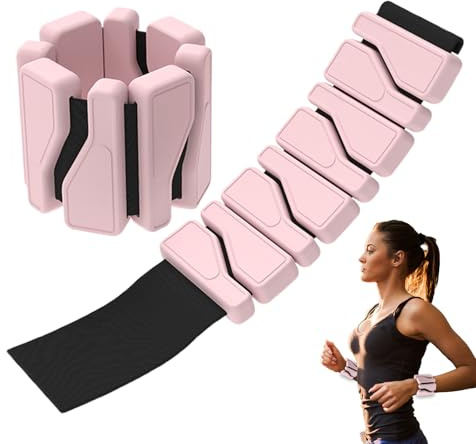 Ankelvikter – 2 x handvikter, 18 × 9,5 × 0,51 tum justerbar silikonhandled och ankelrem, pilates och fitnessarmband, stöd för promenader, balett, yoga, aerobics, hemträning