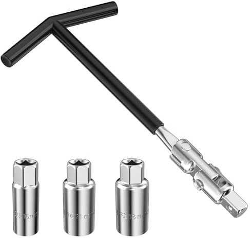 Chiluxendo Set di 4 Chiave Candela, Chiave per Candele, Chiave a Snodo per Candele 16 mm / 18 mm / 21 mm, Chiave Flessibile per Fissaggio e Smontaggio, Universale Chiave Svitacandele per Auto e Moto