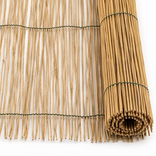 MAKA Arella in Bambù Naturale Frangivista per Esterno 4 mm, Canniccio Ombreggiante per Giardino Terrazzo Balcone, Stuoia in Canna Bambù per Recinzione Decorativa e Privacy (1x3 metri)