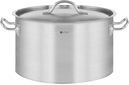 Royal Catering Pentola Per Induzione Pentola Acciaio Inox RCST-14E3-S (Acciaio Inox, 13 L, Fondo 3,8 mm)