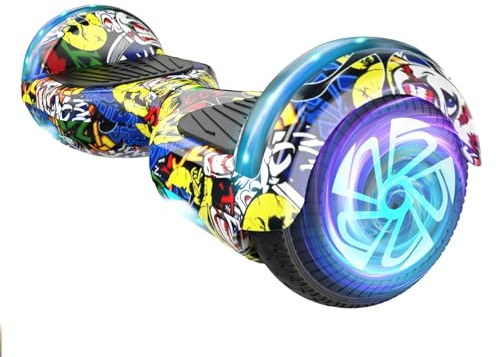 Hoverboard 6.5 Inches Overboard, Hover Scooter Board Gyropode All-Terrain, Bluetooth and LED Self-balancing Electric Scooter for Children and Adults