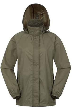 Mountain Warehouse Pakka Womens Waterproof Rain Jacket | Lightweight & Breathable Ladies Coat with Fully Taped Seams, Easy to Pack Packaway Hood & Stuff Bag, For Wet Weather, Walking