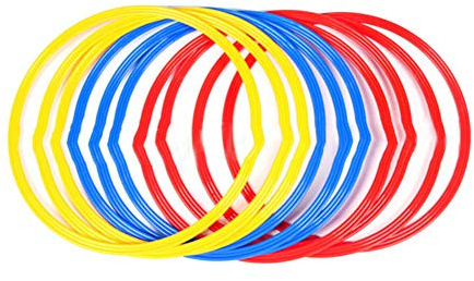 Jenngaoo Anillos de Entrenamiento de Fútbol 6 Piezas con 16 Pulgadas para Control de Velocidad y Agilidad, Multicolor para Deportes como Fútbol y Baloncesto (Juego de 6)