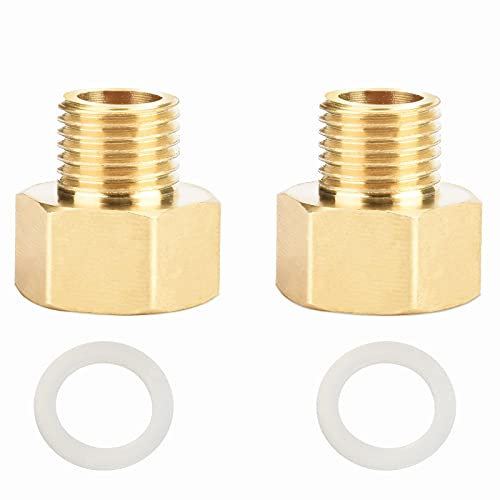 Reduzierstück 1/4 auf 3/8 Zoll aus Messing, AG/IG Reduzierverlängerung,2St Reduzierverlängerung Reduzierstück (1/4 Zoll Außen x 3/8 Zoll Innen) Gewinde/Messing Fittings