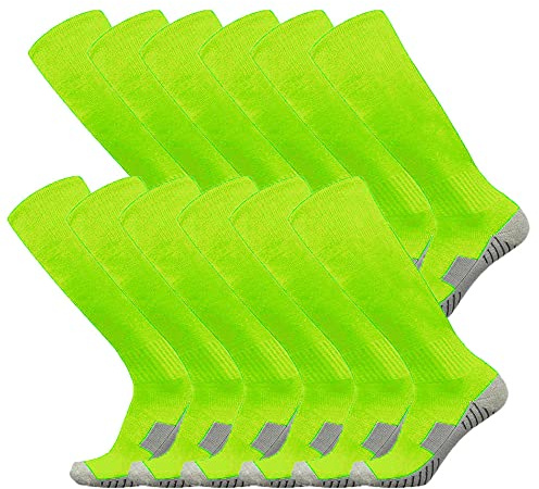 LingTu Soccer Socks 12 Pairs Team Sport Athletic Knee High Breathable Football Socks (3 Size) for Kid Youth Man