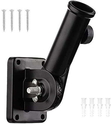 Staffa per Pennone, Montaggio a Parete Regolabile Portabandiera, per la Decorazione Della Bandiera, Nero