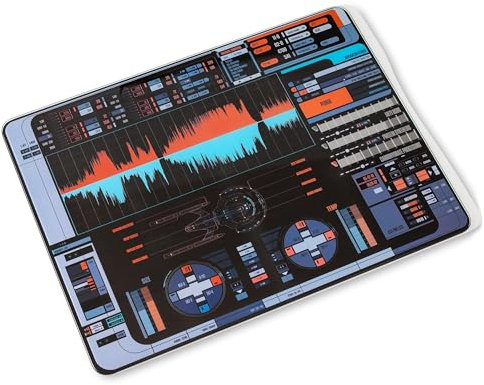 Ukonic Star Trek: Picard LCARS Planche à découper en verre pour cuisiner, préparer des repas et servir | 40,6 x 30,5 cm
