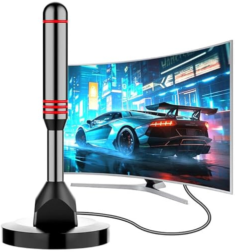 Digital TV Antenna for Smart TV Indoor，2026 HD Antenna with Strong Magnetic Base, 360°&Long Range Reception HDTV Antennas for Local Channels, Easy Installation Antennas for TVs Without Cable (5.5 in)
