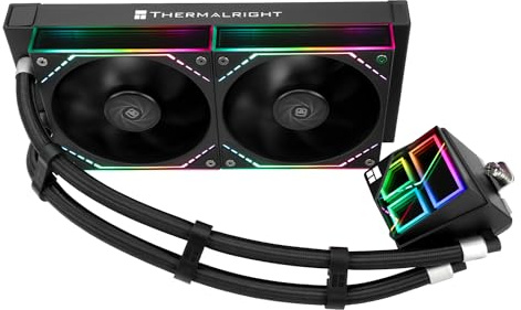 Thermalright Frozen Infinity 240 Black CPU Water Cooler,240 Aio CPU Cooler, Double TL-M12 PWM Fans,Infinity Mirror CPU Cooling,for AM4/AM5,Intel LGA1851/1700/1150/1151/2011