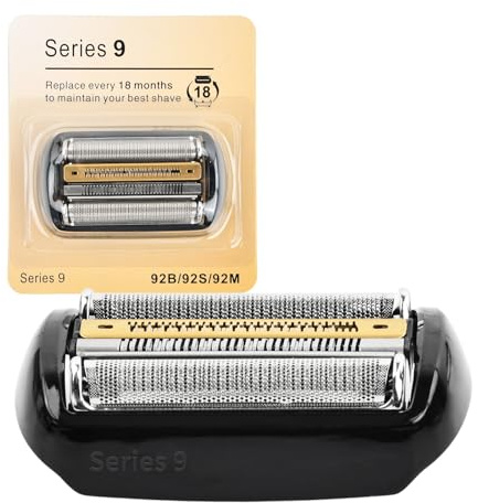 volumoon Elektrischer Scherkopf Serie 9, kompatibel mit 9040s, 9080cc, 9093s, 9095cc, 9242s usw., Ersatz-Rasiererkopf, Schwarz