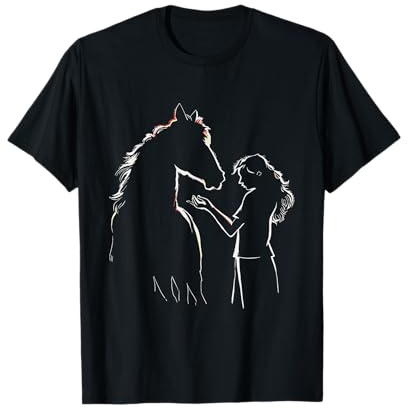 Horse and Girl Horseback Riding and Equestrian T-Shirt