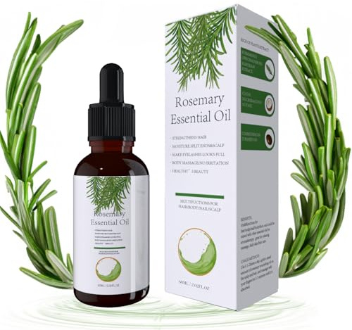 Aceite de Romero Para el Cabello, Natural Rosemary Oil Hair Growth, Rosemary Oil Para Mujeres y Hombres, Nutre el Cuero Cabelludo (60ML)