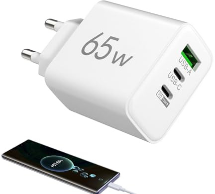 USB-Schnellladegerät -port - 65 W Triple-Anschluss Wandladewürfel, 1 USB + 2 PD-Häfen, Tragbare Handy-Tablet-Lade-Ausrüstung | Smartphones Tablets Mobile Geräte Ladezubehör Schnellladefunktion Pow