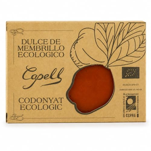 Pack 2 x Dulce de Membrillo con Azúcar de Caña Ecológico Capell Bio 350g — Mermelada Artesanal 100% Natural | Sin Conservantes | Sin Colorantes Artificiales | Apto para Dietas Ecológicas y Vegetariana