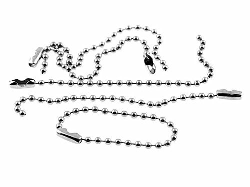 30 corto palla catene con chiusura, 10 cm di lunghezza, argentato di Vintage Parts, gioielli fai da te