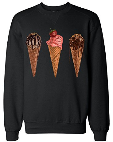 Three Gorgeous Porings Of Ice Cream Sweat-shirt classique, Noir , XL