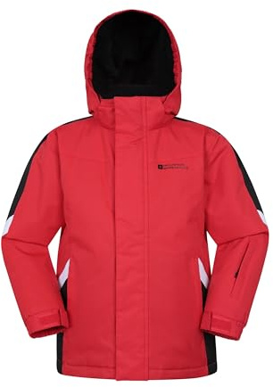 Mountain Warehouse Veste de Ski Raptor Enfants - Manteau Résistant à la Neige, Doublure Polaire, Jupe Pare-Neige Intégrée - Parfaite pour l'hiver Rouge 9-10 Ans
