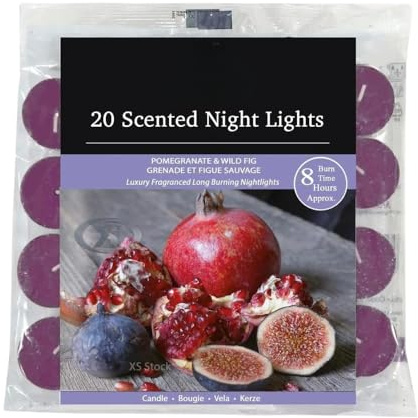 PHG Fresh Quality Scented Tealight Candles with 8 Hour Burn Time | Long-Lasting Set | Fancy Home Decoration (Pomegranate & Wild Fig)
