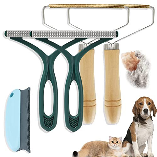 Effie Lancelot Rasoir Anti Bouloche Manuel, Lot de 5 Brosse Anti Poils Chien Chat Animaux, Brosse Manuel Clean Poil, Enleve Poils d Animaux, Pour Manteau Tissé, Tapis, Tricot, Poils d'animaux, Vert