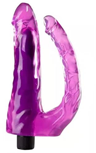 Vibrating Double Penetration Vibrator Dildo Sex Toy for Women G-Spot Anal 8 Inch
