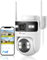 Ctronics Camara Vigilancia WiFi Exterior con Doble Lentes, 2.4/5GHz Cámara IP, PoE Camaras con Detección Humana & Seguimiento Automático, Visión Nocturna Color, PC/Cloud/TF, IP66