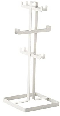 Smidesjärnskrok Vinglasställ Hållare Bordsskiva Stemware Förvaringsställ Kök Bestick Förvaringsställ till Hem Bar Restaurang Display Ställ, Svart/1252(White)