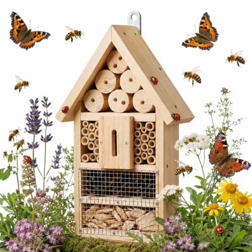 Relaxdays Hôtel à Insectes kit à Monter en Bois, Naturel