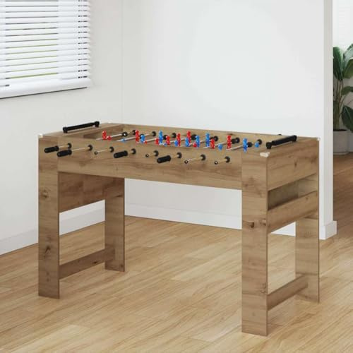 Ordellia vit bordsfotboll kicker av trämaterial x 60,5 x med lekstänger, punktbrädor, figurer, bollar för inomhus, fritid, lekrum, familj, fest, klubb