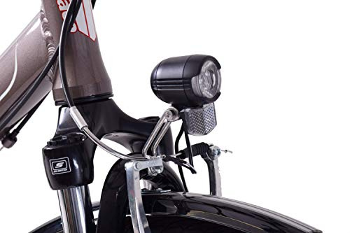 Ammaco Front Centre Fork Dynamo Compact Light Bike Cycle E-Bike Classic Traditional Dutch City LED Headlight Headlamp Black