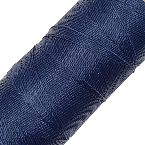 LINHASITA Bobine de Fil ciré 100 g/360 m Épaisseur 0,5 mm Polyester pour macramé 30 Couleurs - Bleu Marine