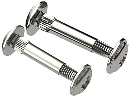 Nickel M6 (31mm - 40mm) Cupboard Joining Bolts Furniture Connecting Screws Bolts M6 Kitchen Cabinet Carcase Connectors (Pack of 10) D10B