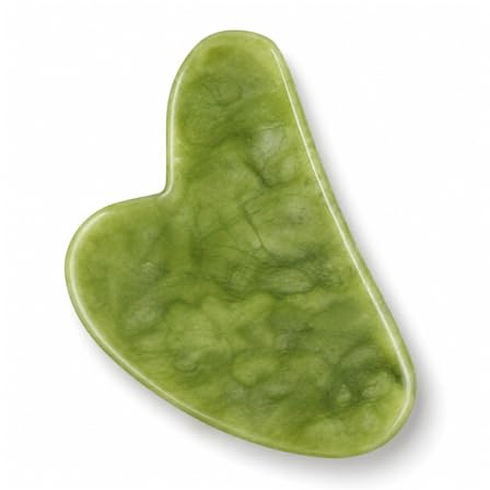 Sun & Sia MASS21-GS.V - 1 Gua Sha i grön jade sten + överdrag - kosmetika och ansiktsvård - 1 Gua Sha och 1 fodral