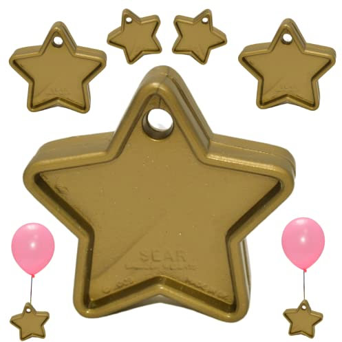 Colorful Helium Balloon Weights Star Shaped Balloon Weights Plastic Balloon Pack of 5,10 and 25 Weights for Balloons Birthday Wedding Party Decorations Supplies (Gold, 10)
