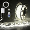 ALITOVE 20M COB LED Streifen 230V Direktanschluss Kaltweiß 5000K LED Band Dimmbar 5760LEDs Strip mit IR-Fernbedienung für Heimwerker-Innenbeleuchtung Heimdekoration
