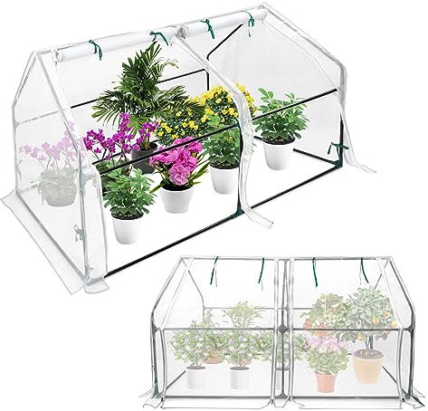 ACXIN Netzgewebe Gewächshaus, Foliengewächshaus Tomatenhaus Frühbeet, Niedrig, Spitzdach, Insektenabweisend und Atmungsaktiv, Pflanzenhaus für den Tomaten Gemüse 180 x 90 x 90 cm, Weiß