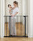 COMOMY Türschutzgitter Extra Hoch, 75-110cm Treppenschutzgitter ohne Bohren, Türgitter für Baby, Kinder, Hund und Katze, 91,5cm Hoch - Schwarz