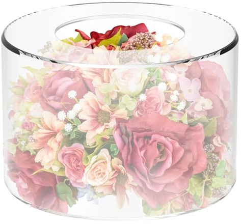 Eummy Acrylic Cake Stand Fillable Cake Risers Clear Cake Tier Bottomless Round Cylinder Cake Display Stand Holder Cake Box Shape Dessert Display Stand for Wedding Birthday Party(15cm)