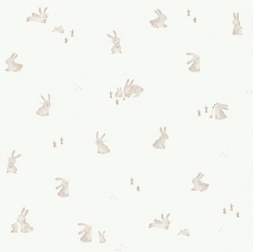 Little Dutch Tapete Vliestapete für Kinderzimmer Hase/Baby Bunny - Newborn Naturals 10 m x 0,53 m