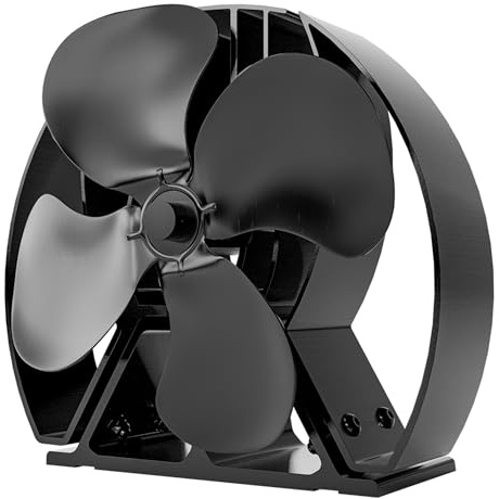 Viking Air Stove Fan and Cooker Top Fan with Twin Fragrance Dispenser - Revolutionary 4-Blade Air Freshener & Aroma Diffuser for Homes, Enhanced with Heat-Driven Circulation Technology (Satin Black)