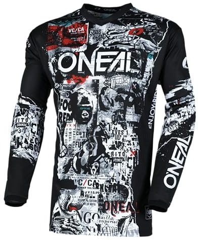 O'NEAL Element Attack Herren-Trikot, Schwarz/Weiß, Größe L