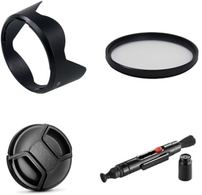 Kamera-Zubehör-Set für Fujifilm XF 18–55 mm f/2.8–4 R LM OIS-Objektiv inkl. Gegenlichtblende-Ersatz, MC-UV-Filter, Objektivdeckel, Reinigungsstift