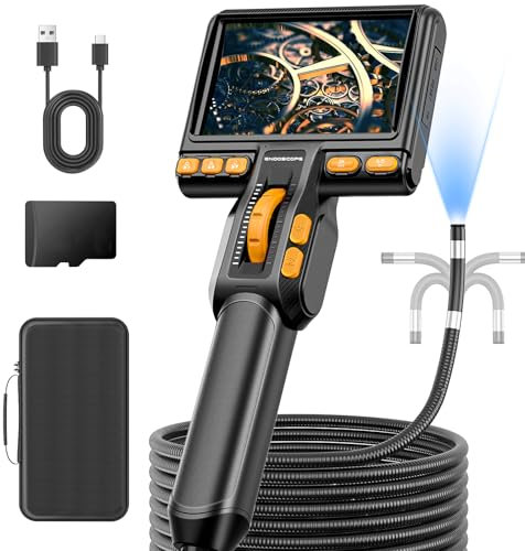 Endoskopkamera mit Licht, 360° Drehbare Inspektionskamera, 1080P HD Rohrkamera mit 8 LEDs, 5-Zoll Endoskop, IP67 Wsserdichte Endoskopkamera ohne WiFi – 1,5 m mit 32 GB TF-Karte