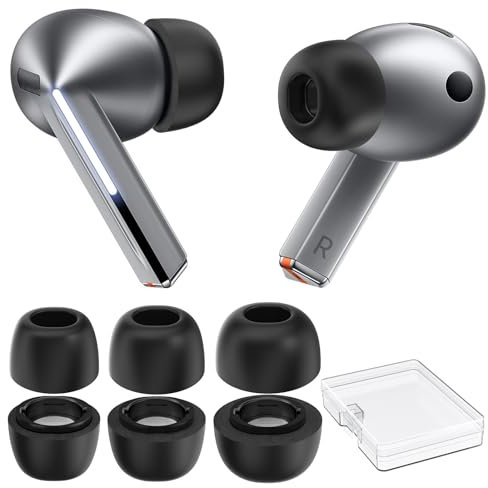 AhaStyle Memory-Schaum Ohrstöpsel für Samsung Galaxy Buds3 Pro (2024)【Passt den Ladekoffer】 3 Paare S/M/L Geräuschunterdrückung Speicher Schaumstoff Ohr Ersatz TIPP für Samsung Galaxy Buds Pro 3