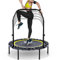 TRIBES Faltbares Mini-Trampolin für Erwachsene und Kinder – Rebounder-Trampolin mit verstellbarer Stange, max. 150 kg Kappe, quadratische Form, schwarz/gelb
