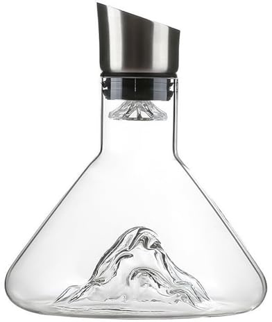 Lvpradior Wine Decanter Set with Aerator Filter, 1.5L Wine Carafe Red Wine Decanter, Lead-Free, Hand Blown Wine Accessories, Iceberg Design Crystal Clear Wine Aerator (Transparent)