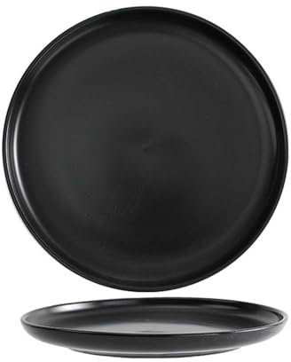 AIYoo 2 Pack Porcelain Dinner Plates,6 inch Dessert Salad Ceramic Plate,Food Serving Dishes Set,Small Round Plates for Pasta,Snack,Fruit,Black