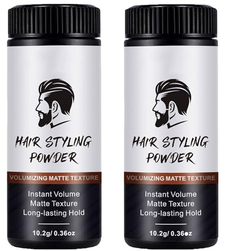 2 PCS Men's Hair Styling Texture Powder - Natural Matte Finish, Lightweight Hold, Oil-Free & Non-Greasy Residue, Easy Application for Effortless Volume & All-Day Control, 10g Each