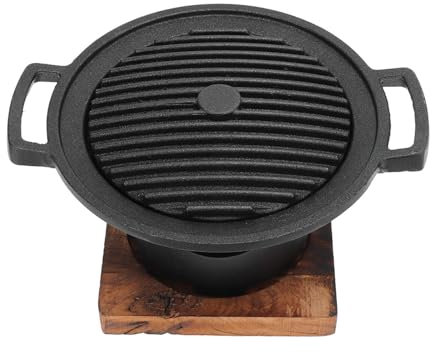 KIMISS Grill de Barbacoa Coreana sin Humo para una - Mini BBQ Grill Pan para el Hogar y Al Aire Libre - Fácil de Limpiar la Parrilla de Carbón Interior Antiadherente