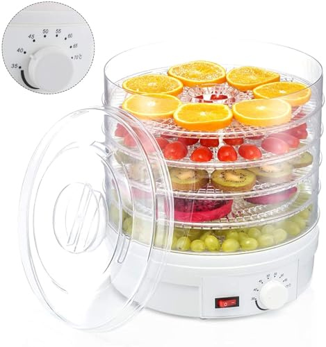 5 Tray Mini Electric Food Dehydrator Fruit Dryer Home Dryer Machine Veg Preserver Machine For Room Kitchen 31 x 28 x 28cm