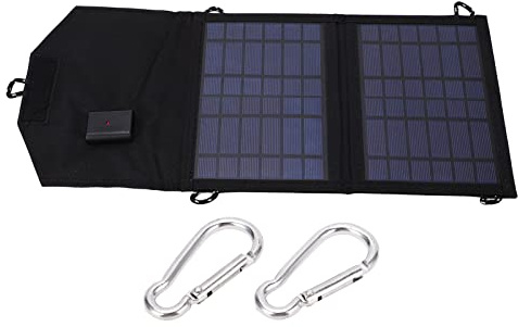 Respicefinem 7W solpanelsladdare med 5V 0‑2A USB-utgång Vikbar bärbar design för utomhuscamping vandring och resor Använd ryggskydd i tyg